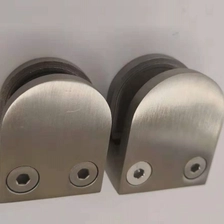 China brushed 316 stainless steel D glass clamps for glass railing design manufacturer
