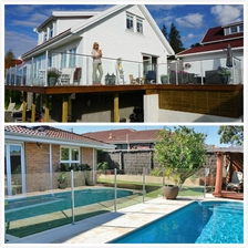porcelana de seguridad para niños cerca de la piscina escalera de balcón raling terraza posterior de aluminio con vidrio fabricante