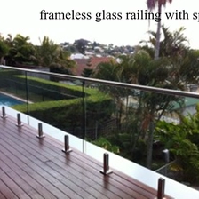 China frameless glazen balustrade met RVS glazen spie (SBM) fabrikant