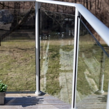 Cina verniciato a polvere di alluminio posto ringhiera di vetro per piscina scherma / ringhiera del balcone produttore