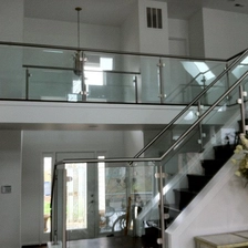 China stainless steel handrail round decking post glass metal handrail for steps manufacturer