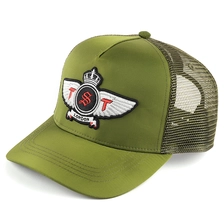 China 5 panels embroidery canvas trucker caps custom manufacturer