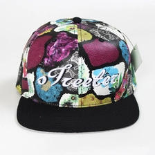 China Borduurwerk letters logo gedrukt leer snapback caps fabrikant