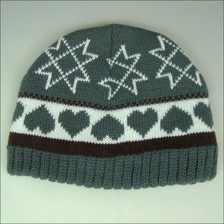 China dupla camada chapéu gorro de malha cor cinza fabricante