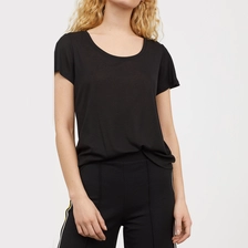 China Wesentliche Frauen Baumwolle Weiches Kurzarm CrewNeck T-Shirt Hersteller
