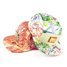 porcelana Flor impresa logo metal 6 paneles snapback tapas personalizadas fabricante