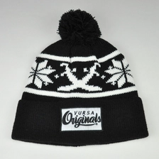 China knitted boy pom pom beanie hat manufacturer