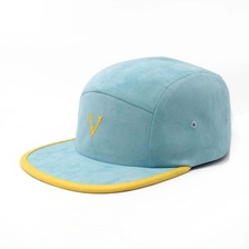 China letras bordados camurça planície 5 painéis bonés snapback chapéus de aba plana fabricante