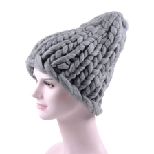 China plain blank beanie hats custom, Double Layer Fleece Beanie manufacturer