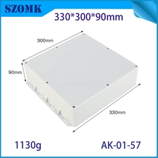 China Custom cutout silkscreen logo print IP66 waterproof enclosures boxes AK-01-57 330*300*90MM manufacturer
