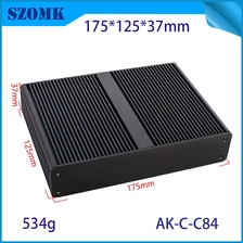 China New arrival Extruded Aluminum enclosures cutom length Aluminum Profile Black case AK-C-C84 37*175*125mm manufacturer
