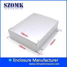 China SZOMK new design custom electronic extrusion aluminum housing enclosure AK-C-A41 130*128*38mm manufacturer