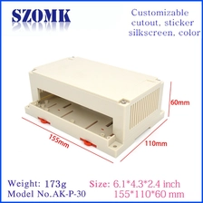 China Wall mounting plastic din rail abs housing instrument box for pcb/AK-P-30 manufacturer