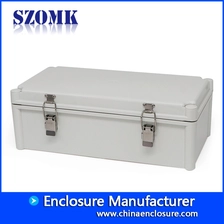 China hinged IP65 weatherpoof electronics enclosure box szomk abs plastic waterproof junction box 380*190*130mm AK-02-22T-JK weatherproof equipment box for electronics instrument housing manufacturer