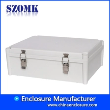 China szomk hinged waterproof enclosure box abs plastic waterproof electrical enclosure electronic control box 460*350*165mm AK-02-20-JK outdoor large waterproof enclosure casing manufacturer