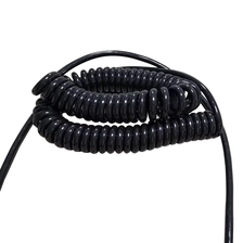 China 7 8 9 10 Ader Glanz Heller Schirm PU Flexibel Kundenspezifisch Spiralkabel Schwarz Hersteller