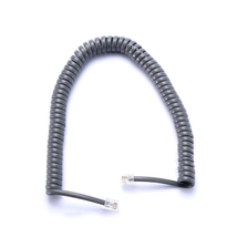 China Kundenspezifische kristall stecker telefon spule kabel 6P6C 6P4C 4P4C pvc pur pu schwarz Hersteller