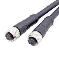 China M12 17-polige A-Codierungsbuchse, gerader Steckverbinder, geformt, 26AWG, 2 Meter PVC-Kabel Hersteller