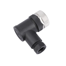 Cina M12 4 5 8 pin ad angolo retto Spina femmina con dado esagonale produttore