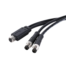 Chiny M8 4 rdzeń żeński na dwa męskie kabel adaptera Y producent
