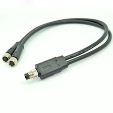 China M8 A B D-Code 4-Pin-Stecker auf zwei 4-polige M8-Splitter-Verbindungskabel Hersteller