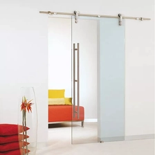 China 12mm Porta de correr de vidro temperado, 6 + 6mm porta laminada porta deslizante, vidro deslizante com aço inoxidável pendurado rolos de roda fabricante