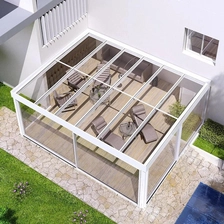 China 4 + 12A + 4mm isoliertes Glasplatz, einziehbares Gleitglas-Patio-Gehäuse, motorisiertes einziehbares Glas-Sonnenhaus mit einziehbarem Dach Hersteller