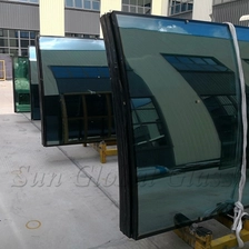 China Jumbo Größe 24 mm HST gebogenes doppelt glasiertes Glas, 6 mm + 12 mm Abstandhalter + 6 mm Wärmegetränktes gebogenes Isolierglas, 6 mm + 6 mm gebogener HS IGU-Hersteller Hersteller