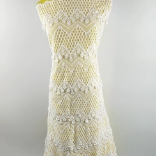 China GroßhandelsPartei-Abendkleid-Hochzeits-Kleid-Blume 3d stickte Spitze-Gewebe Hersteller