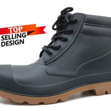 China BNA black steel toe cap ankle pvc safety rain boot with CE certificate manufacturer