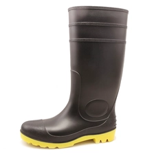China QH-002 black waterproof oil resistant pvc safety rain gumboots manufacturer