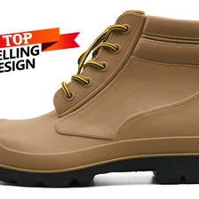 China ZBA water resistant laced up steel toe cap ankle safety rain boot manufacturer