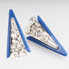 الصين 2014 rhinestone women fashion triangle shaped clip on earrings الصانع