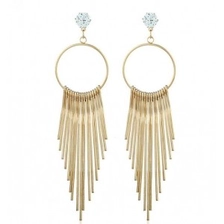China 2017 women new designs gold jhumka earring long tassel earring manufacturer