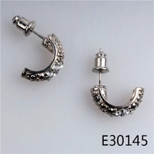 الصين 925 sterling silver crystal stud horn earrings designs E30145 الصانع
