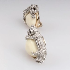 الصين Animal sex with ladies cute heart rhodium earring E30091 الصانع