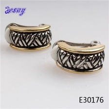 الصين Antique sterling silver 18k gold patterns clip on earrings E30176 الصانع