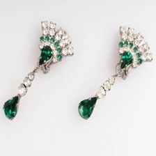 China Beautiful teardrop silver filigree crystal earrings designs E30096 manufacturer