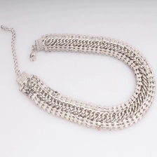الصين Colorful Diamond Crystal Chain Imitation Platinium Chain Collar الصانع