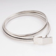 الصين Custom elastic silver waistband metal buckle waist belt BT60029 الصانع