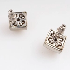 الصين Designs men women square gold silver statement earrings E30186 الصانع