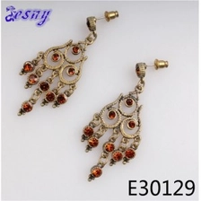 الصين Fashion fake gold coconut kundan jhumka crystal earrings designs E30129 الصانع