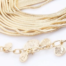 중국 Fashion layers gold chain metal coin charms waist belt BT60039 제조업체