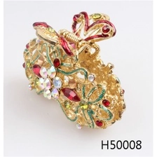 الصين For sale red flower crystal oriental cheap wedding hair accessories H50008 الصانع