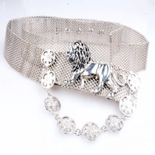 الصين Handmade fashion chain lion head wire mesh metal belt BT60058 الصانع