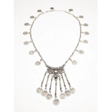 China Handmade pewter ebay silver turkish coin statement necklace manufacturer