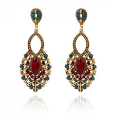 China Jewelry Fancy designer exotic earrings for women Rhinestone dangle earrings manufacturer