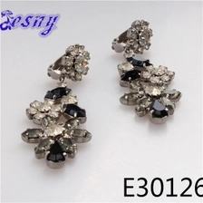 الصين Jewelry rhinestone flower indian wholesale silver earring E30126 الصانع