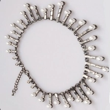 الصين New fashion jewelry tassel choker pearl necklace N90008 الصانع