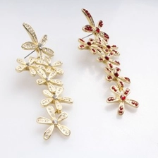 الصين Pink crystal metal 2 gram gold beautiful flower designed earrings E30077 الصانع